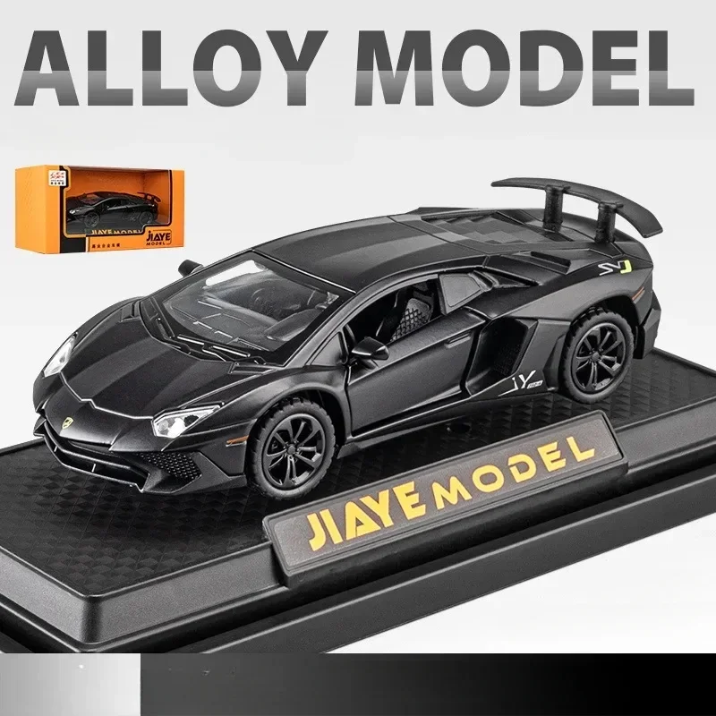 1: 36 Lamborghini LP750-4 alloy sports car model racing car return sound and light collection ornaments