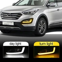 Para Hyundai Santa Fe IX45 2013 2014 2015 12V lámpara antiniebla DRL luz LED de circulación diurna bombillas led impermeables conjunto de faros de coche