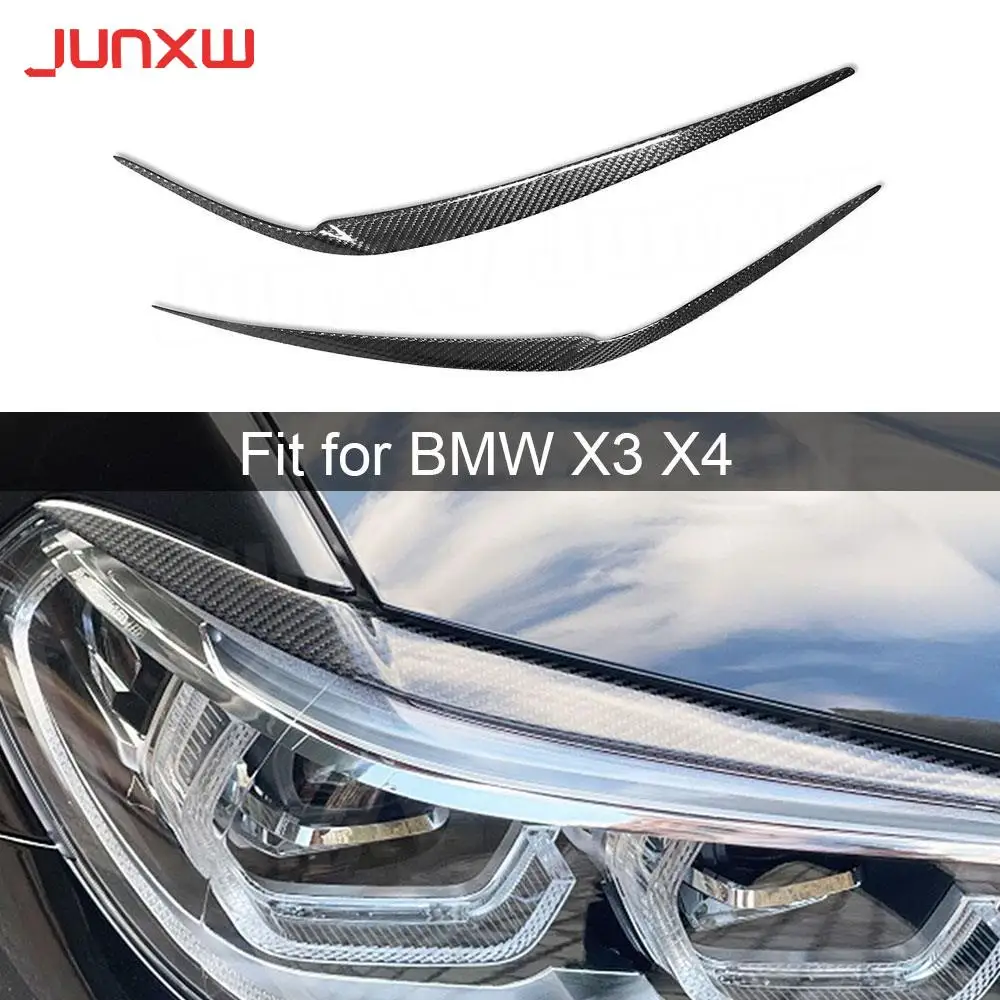 

Carbon Fiber Front Bumper Head Eyelid Eyebrow Trims for BMW X3 G01 X4 G02 X3M X4M 2018-2021 Front Foglamp Eyebrow Car Styling