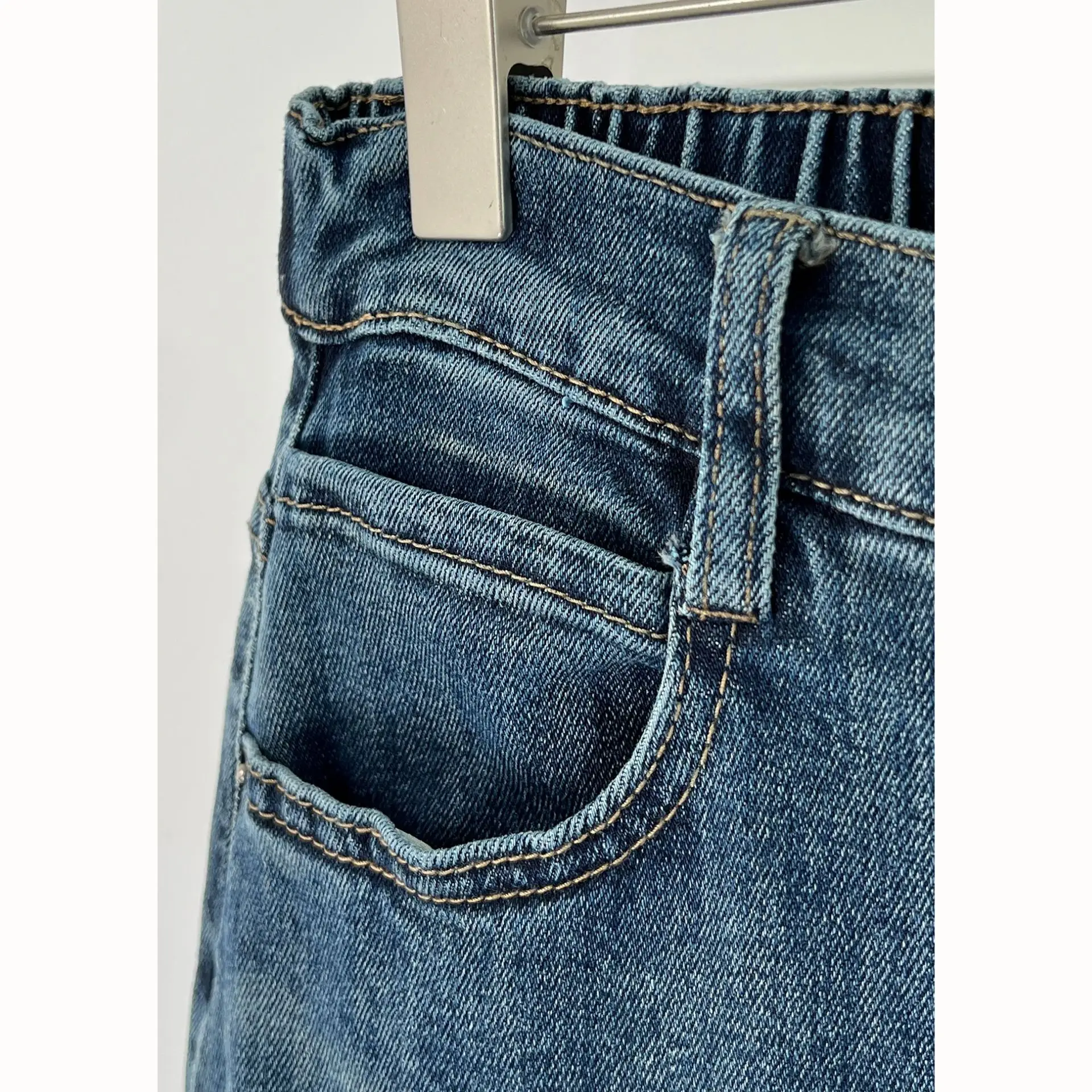 2026 Spring Autumn Plus Size High Waist Denim Pants Stretch Curved Leg Slimming Long Trousers For Curvy Ladies 2602 view 5