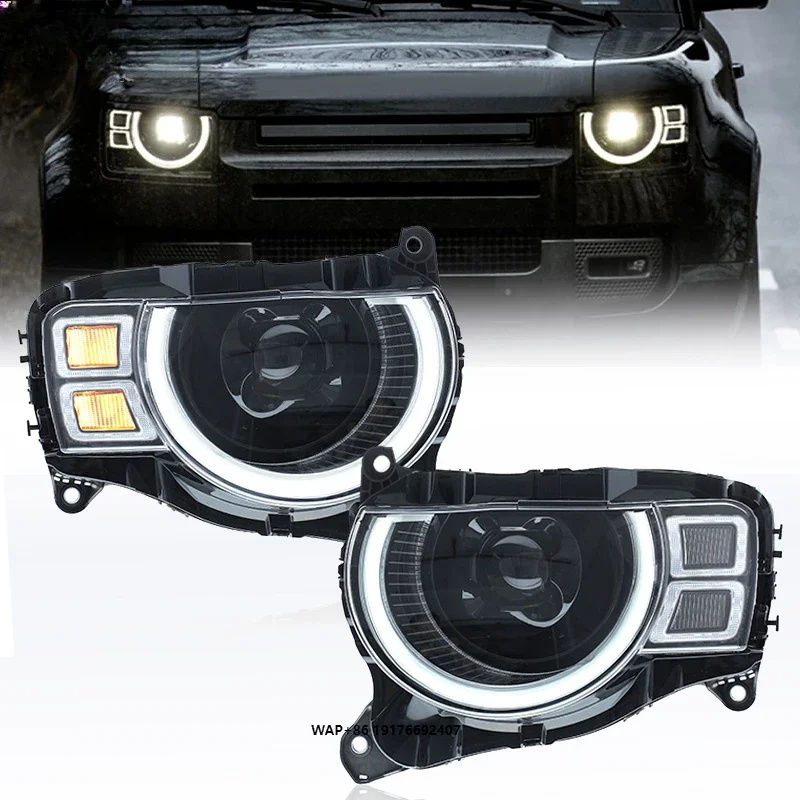 For New High Lumen 6000K LED Headlights for Upgrading and Replacing for Defender 90/110 2021-2025 with Universal Fitment