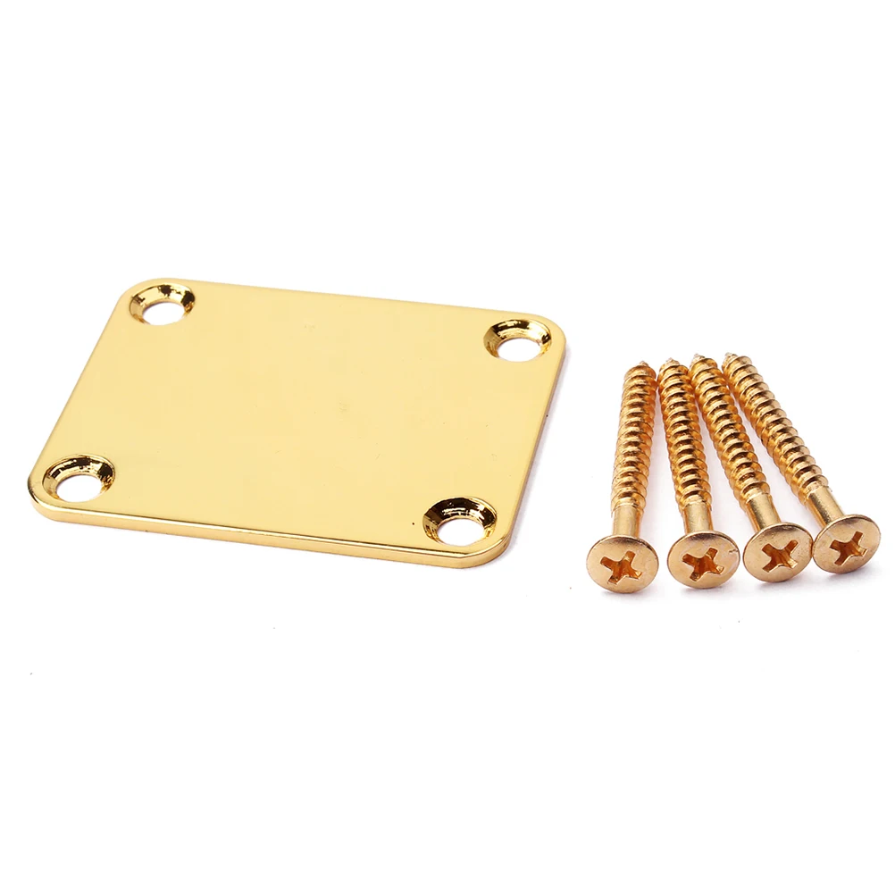 

Gv106 Electric Guitar Neck Plate Metal Bass Replacement Connecting Board Joint With 4 Screws Golden Durable Lightweight High