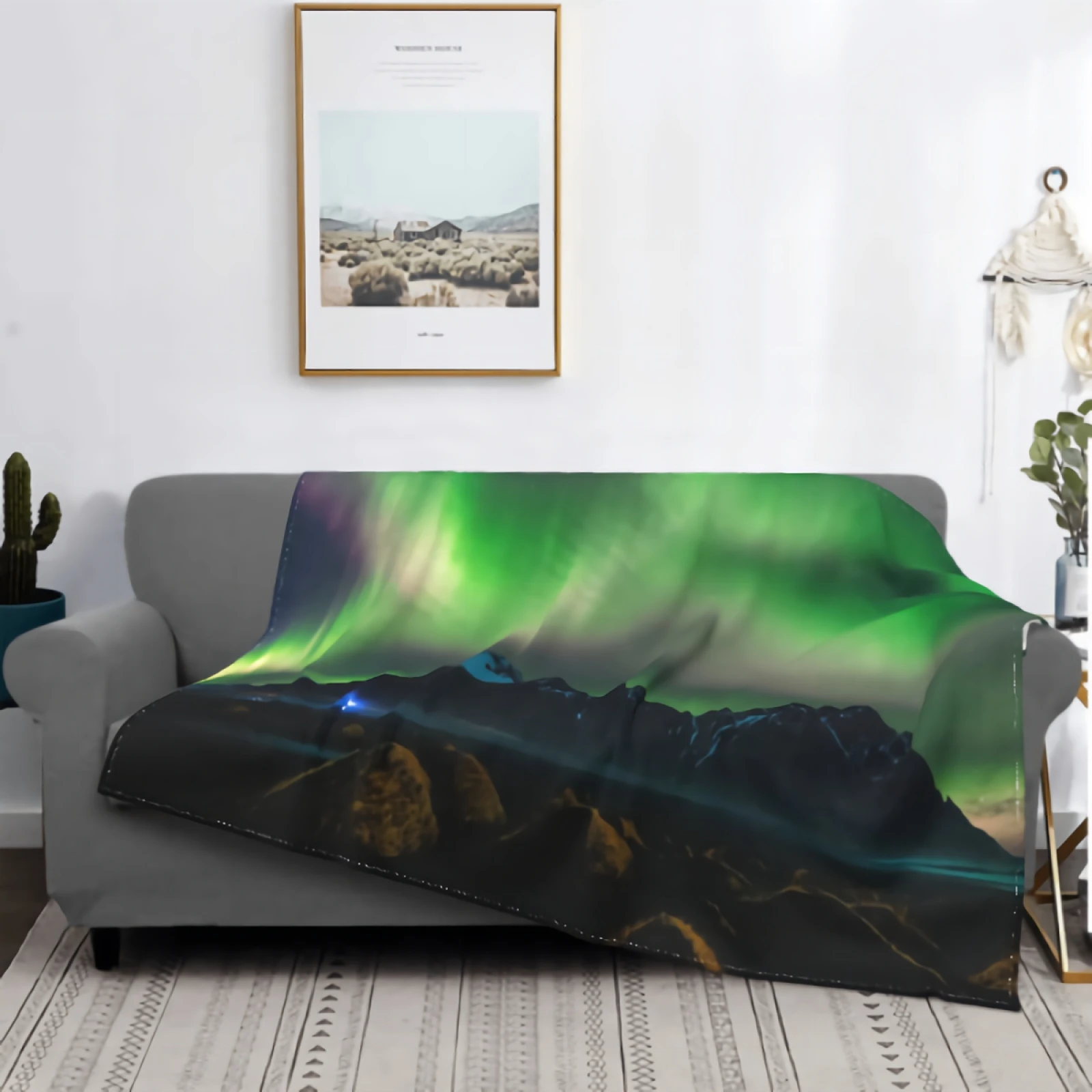 

Одеяло Aurora Borealis для дивана, удивительное одеяло Aurora, супер мягкое уютное плюшевое пушистое одеяло из микрофибры, легкая теплая кровать