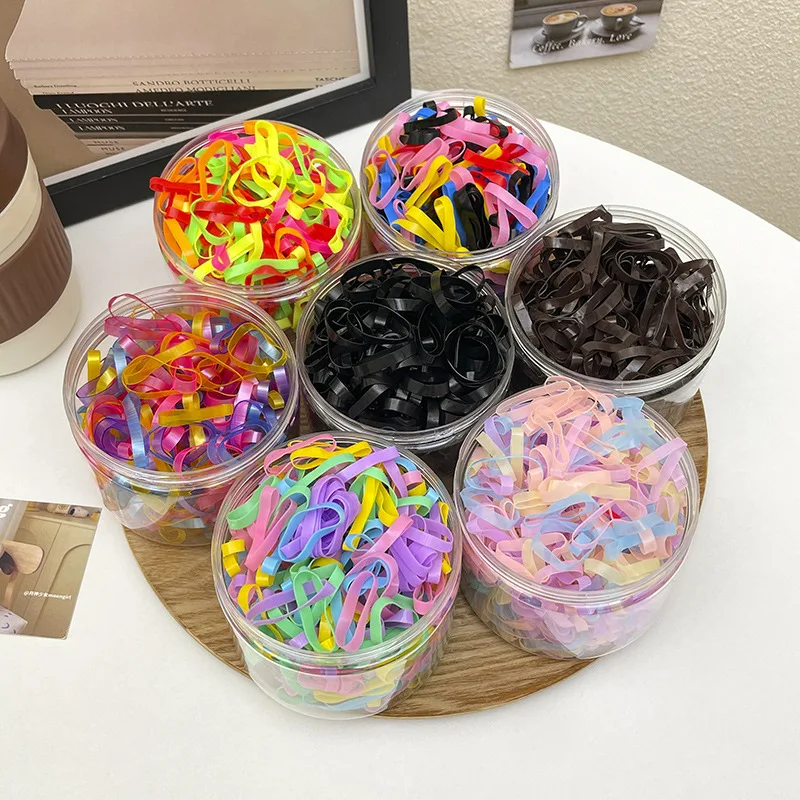 100 Teile/satz Elastische Haarbänder Mädchen Baby Haarschmuck Kind Haarring Kopf Seil Scrunchies Kopfbedeckung Ohne Flaschen – Detail 10