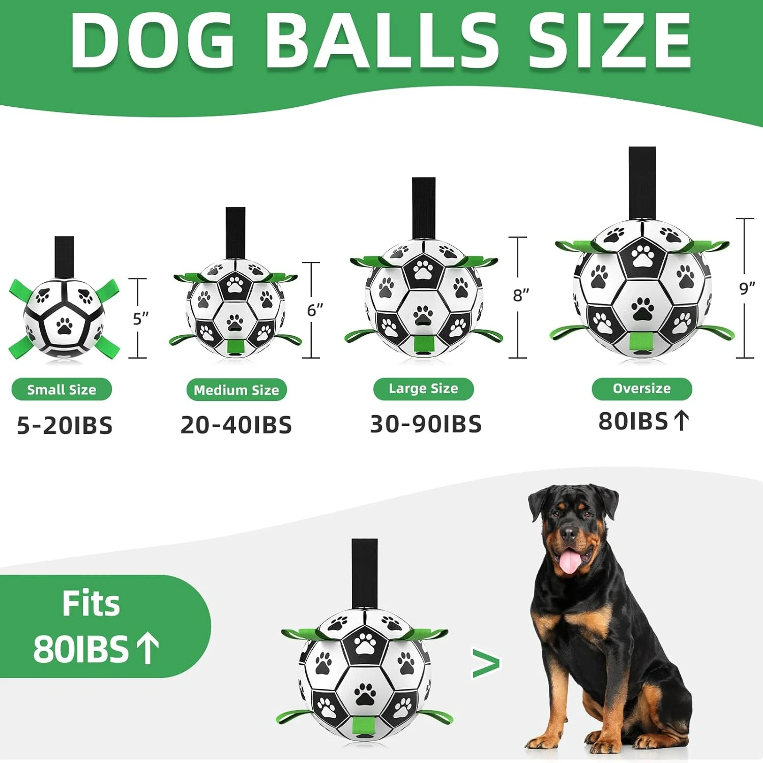 Dependable and resilient Large Soccer Ball Toy with Tough Durable Straps - Perfect for Energetic Big Dogs - Distinctive Combat D