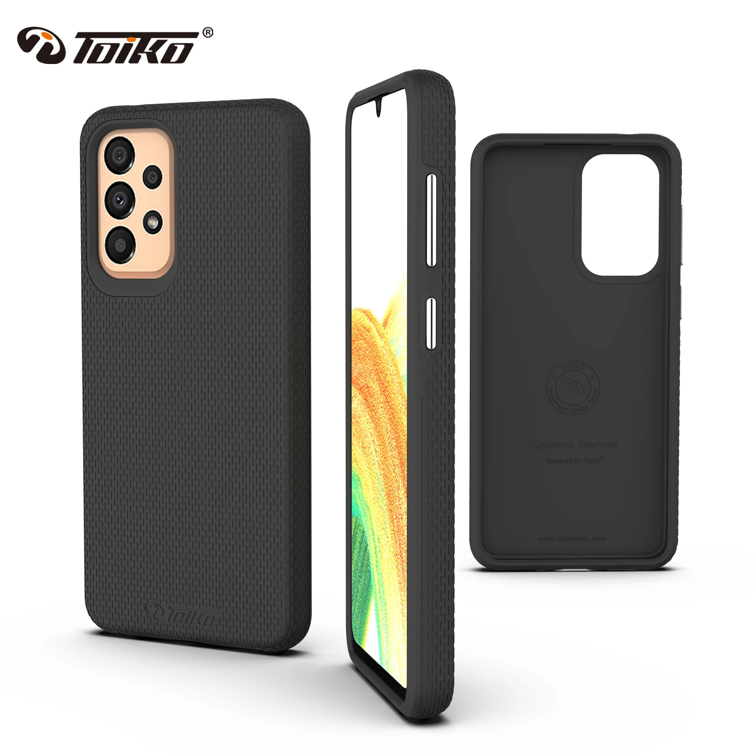 TOIKO X Guard 2 Layer Shockproof Case for Samsung Galaxy A13 A23 A33 A53 A73 5G Black Cover PC TPU Hybrid Protection Armor Shell