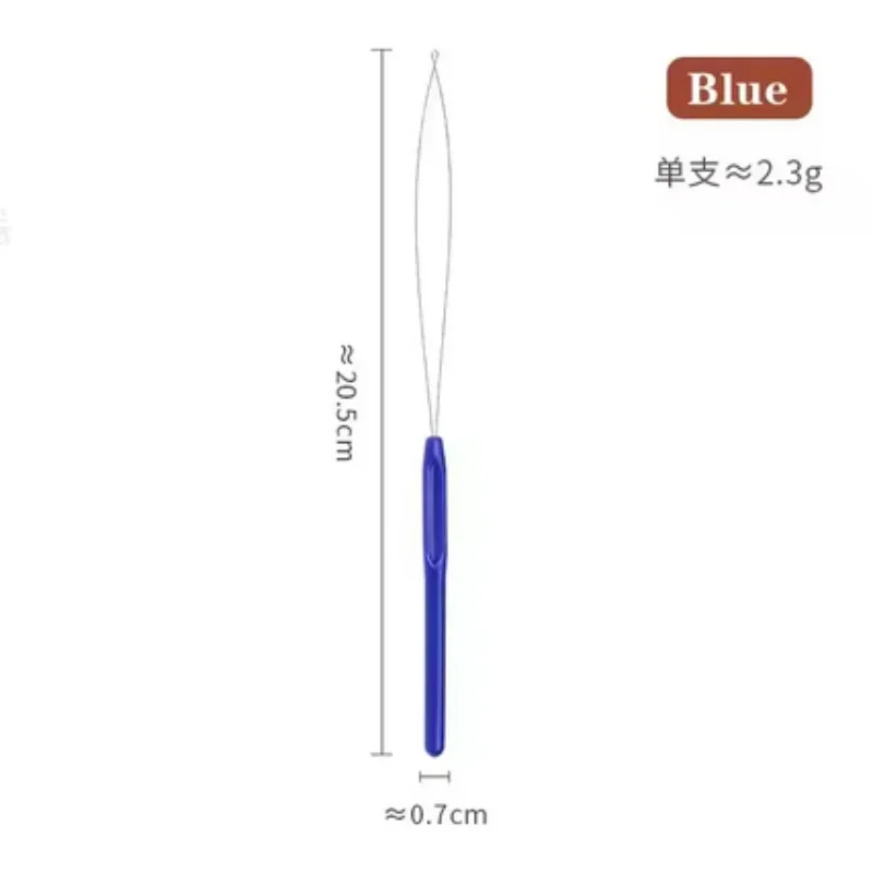 5/10 قطعة أداة خيوط عبر غرزة الخياطة الشعر التمديد تلمع شعر مستعار الكروشيه أداة مقبض بلاستيكي ملون #5