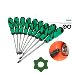 LAOA9PCS magnetic Torx screwdriver set S2 middle hole Torx hexagonal screwdriver bolt driver special screwdriver