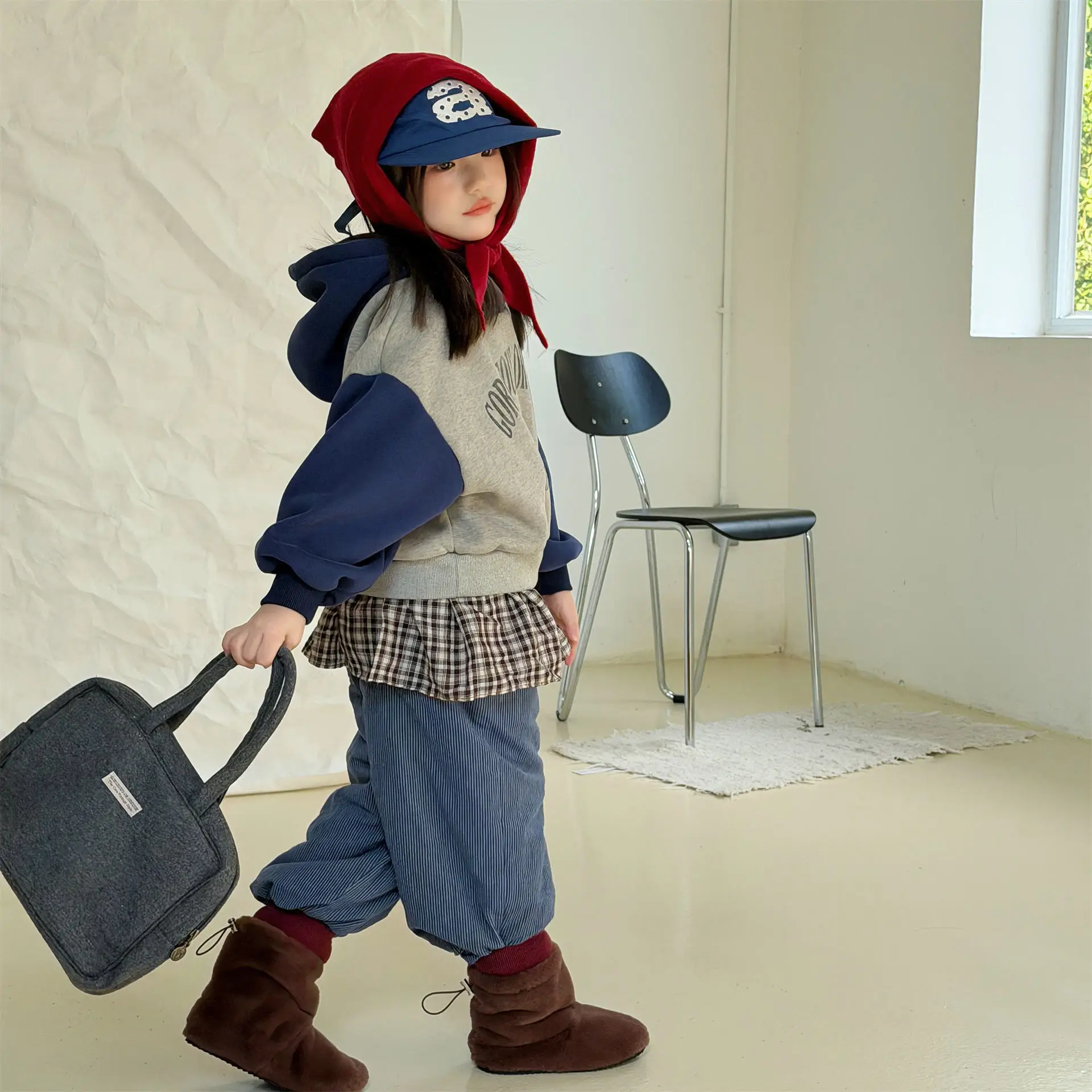 الكورية الشتاء الأطفال الفتيان الصوف السراويل سميكة الدافئة مخطط الرضع بابيس بنين بانت زائد المخملية طفل أطفال بنين Sweatpants #4