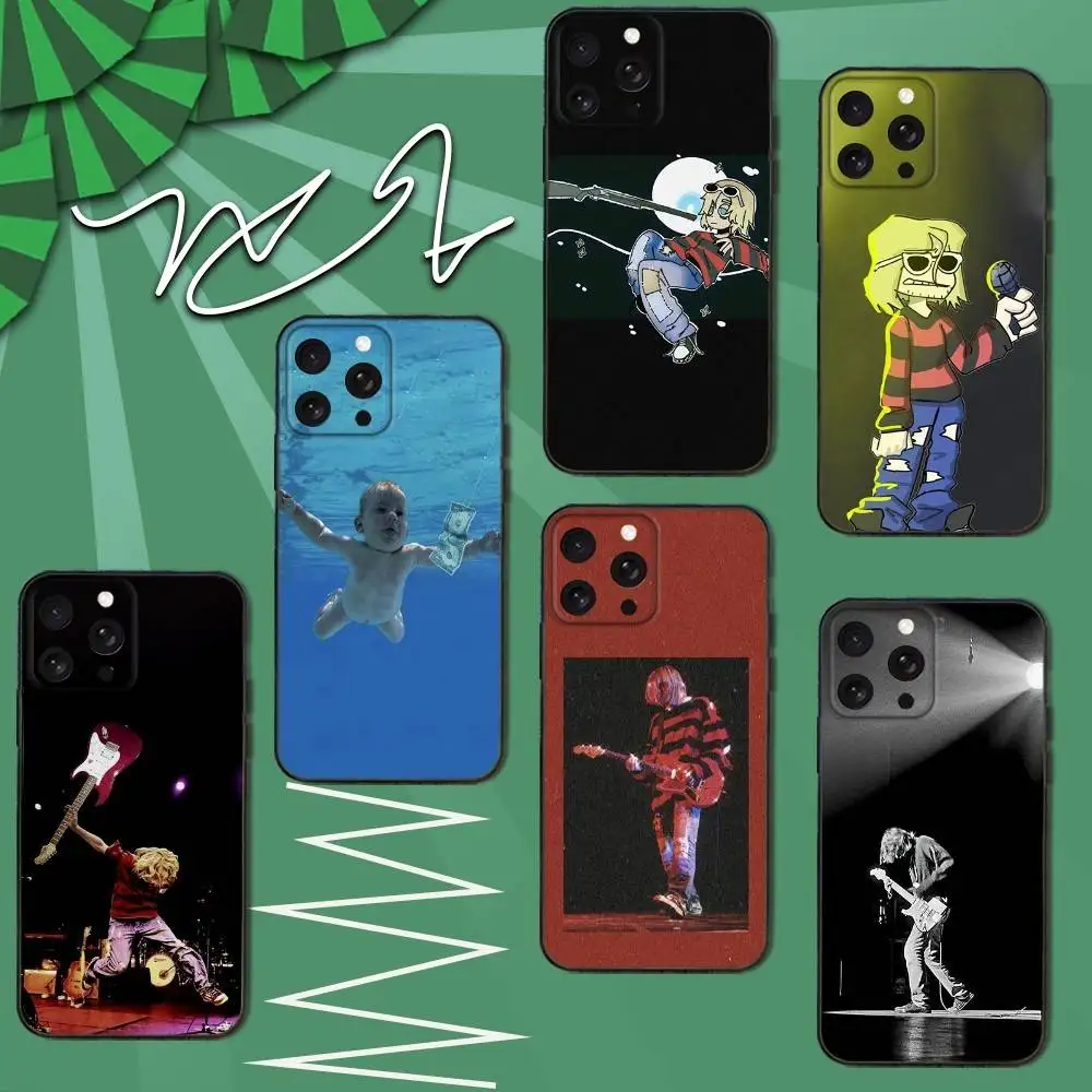 

Singer K-Kurt C- Cobain Phone Case For iPhone 16e,16,15,14,13,12,11,Pro,X,XS,Max,XR,Plus,Mini Soft Black Cover
