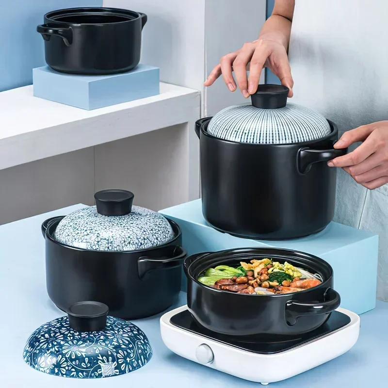 Ceramic Casserole Soup Stew Pot Saucepan Induction Cooker Korean Style Pan Gas Cookware Cooker Home Kitchen Supplies Cooking Pan