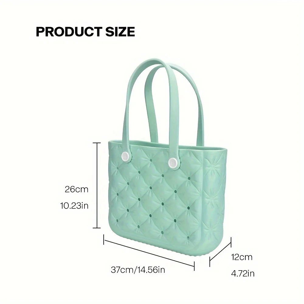 New EVA Waterproof Handbag Beach Leisure Dopamine Candy Solid Color Printed High Quality Bag