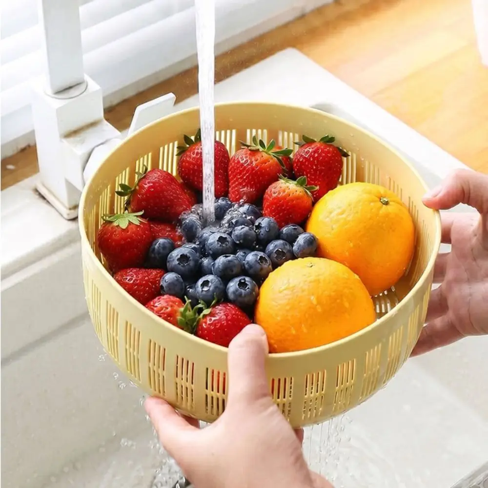 2-in-1 Vegetable Food Cover Breathable Washable Draining Basket Food Protection Anti Fly Mosquito Cover Kitchen Dining Table