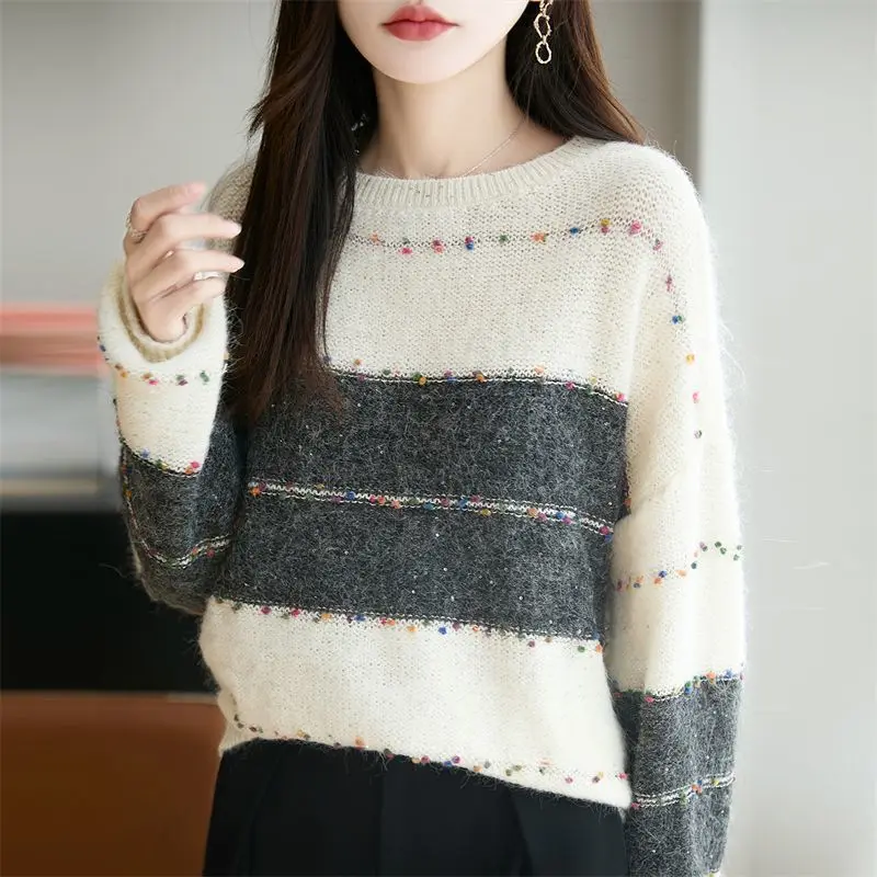 

Кардиган с круглым вырезом, утепленный свитер, осень-зима, новая свободная рубашка, топ