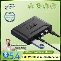 Bluetooth 5.4 Audio Receiver 3.5mm AUX RCA With Mic HIFI Stereo Wireless Adapter Support USB U-Disk Playback For Car Speaker Amp