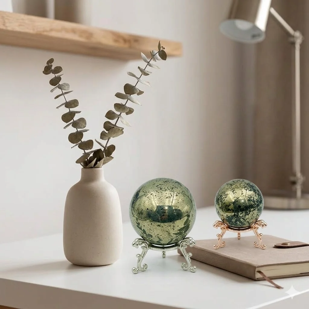 Top Quality Natural Pyrite Sphere Golden Iron Pyrite Crystal Ball For Healing Feng Shui Home Decor Wealth Lucky Stone Gift