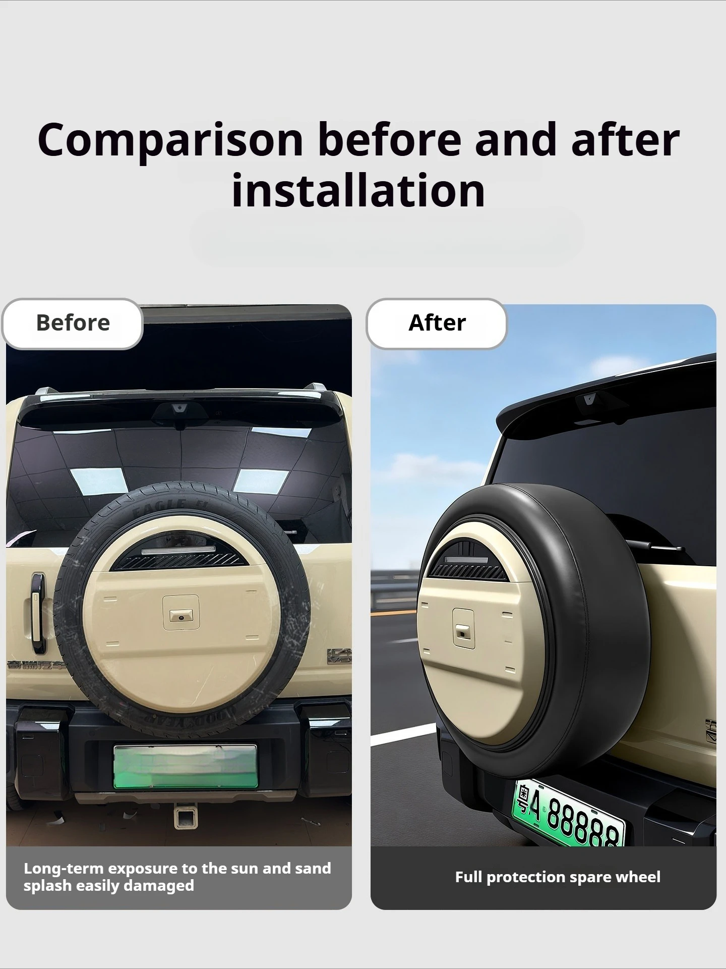 For Chery ICAUR V27 2026 Spare Tire Cover Thickened Rainproof Tire Protective Sleeve Accessories