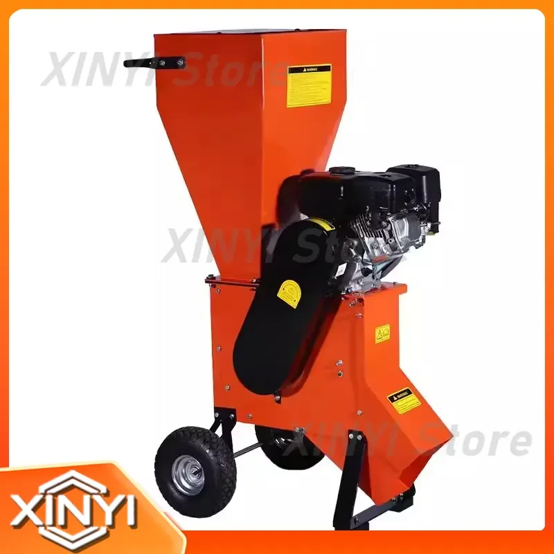 Heavy-duty fuel-powered wood chipper for wood crushing and cutting garden wood chip production customized