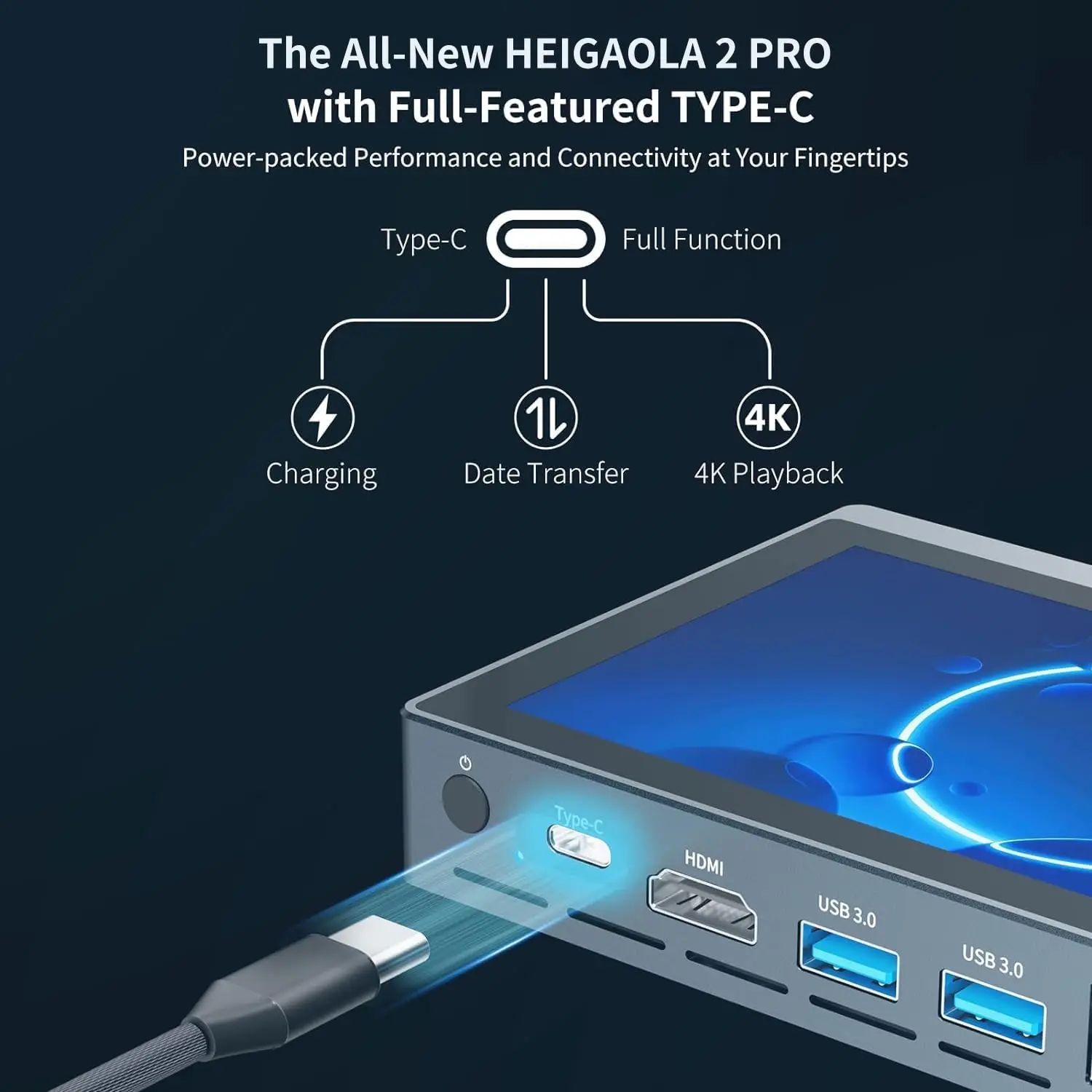 HEIGAOLA 2 Pro Mini PC Windows 11 Intel N5095 16GB RAM 256GB EMMC Touch Screen Computer 4K HDMI Type-C WiFi BT5.2