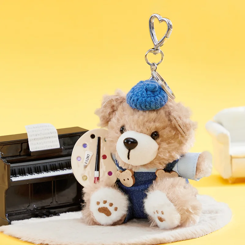 De groene feestschilder beer pluche hanger handgemaakt cadeau meisje schattige rugzak hangende decoratie meisje Halloween kerstcadeau