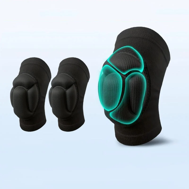 

2pcs Protective Knee Pads Thick Sponge Anti-slip Sports Elastic Breathable Knee Brace for Dancing Football Volleyball Running