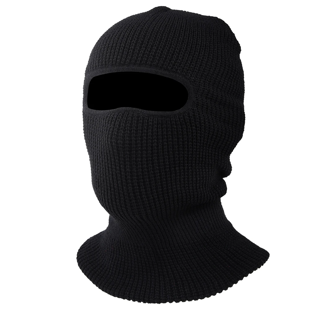 1 Hole Knitted Full Face Cover Adult Winter Ski Balaclava for Outdoors