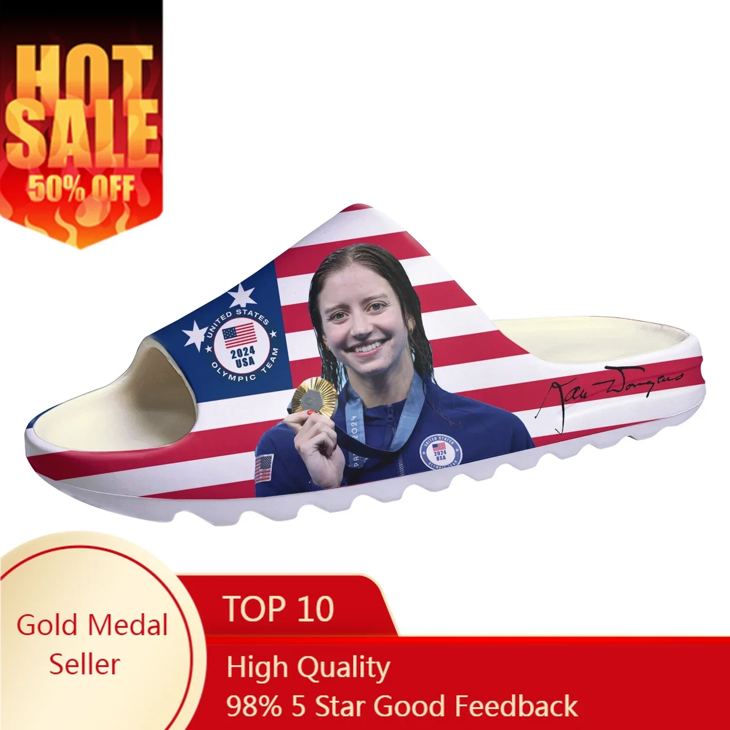 

Kate Douglass American Soft Sole Sllipers Home Clogs Step On Water Shoes Mens Womens Teenager Bathroom Custom Made Step in