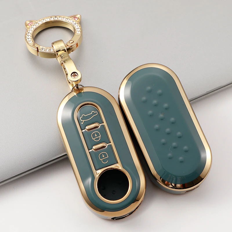 For Fiat Ducato 500 500L Panda Grande Punto Lancia Musa 3Buttons TPU Car Key Cover Case Remote Auto Folding Flip Key Case