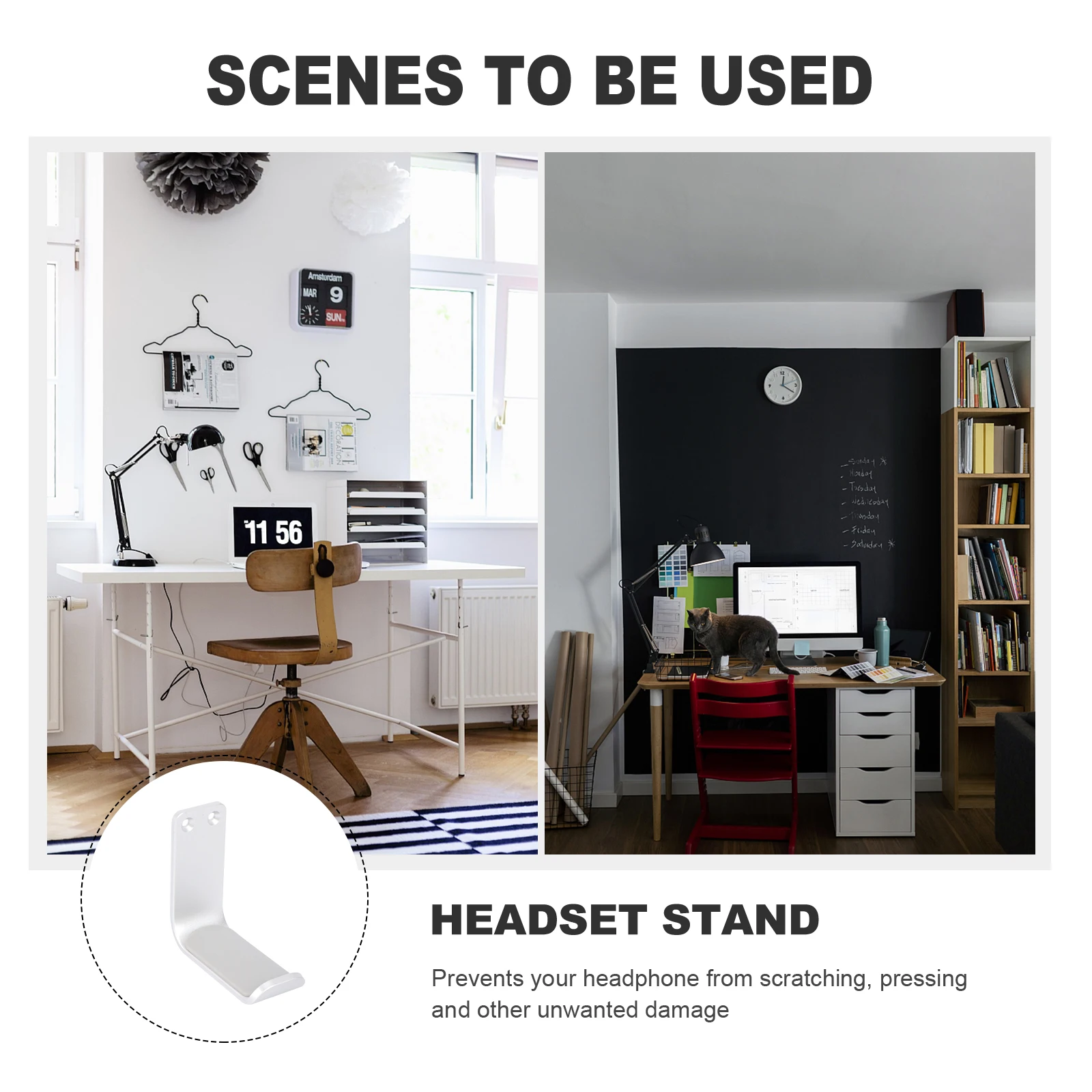 

Headphone Holder Aluminium Alloy Metal Stand For Headsets Earphones Desk Storage Rack Silver Headset Shelf Rack