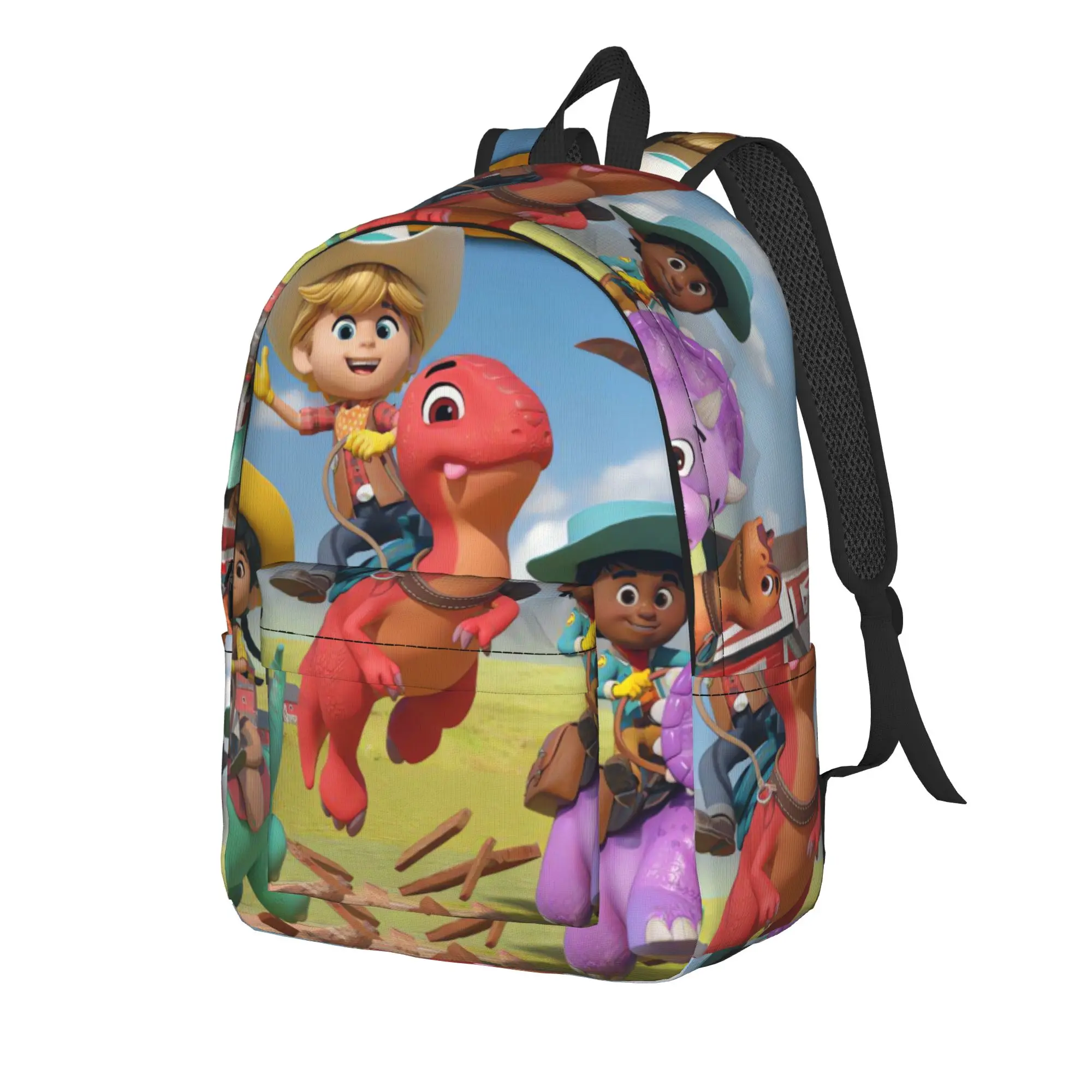 D-Dino Ranch Backpack  Unisex Polyester Travel Backpacks Big Kawaii High School Bags Rucksack