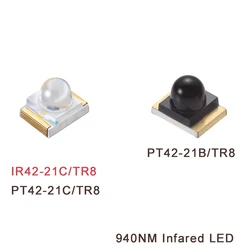 SMD 적외선 발광 다이오드, 원형 발광 PT42-21B, TR8 PT42-21C, TR8, 940nm, 1.8mm, 10 개 IR42-21C