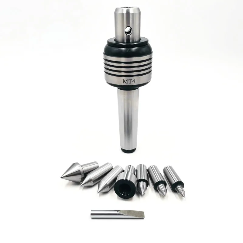 7pcs Machine Tools MT4 Multiple Point Revolving Center with Inter Changeable tips lathe Live Center tailstock
