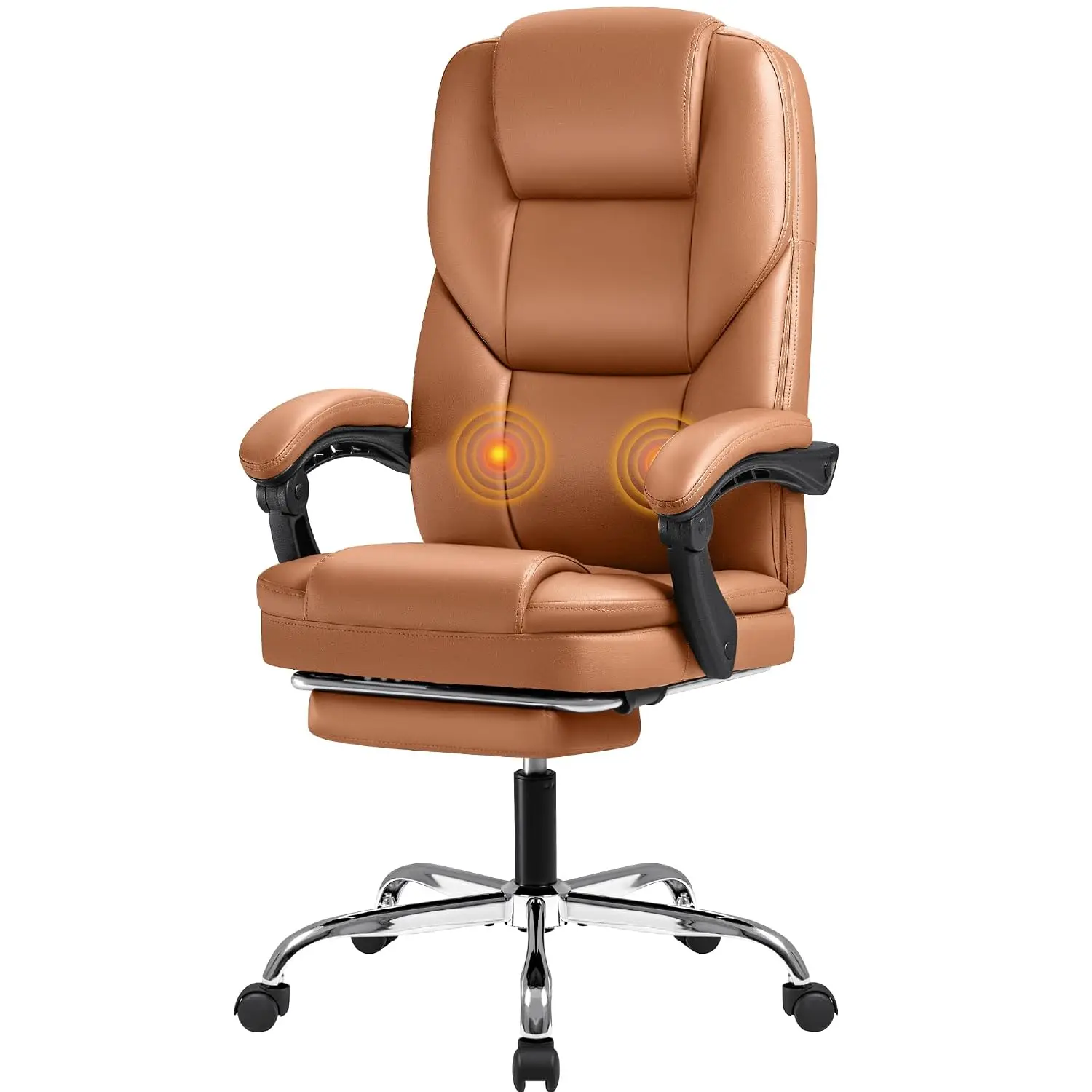 Ergonomic Executive Office Chair with Footrest Reclining High Back Leather Desk Chair Lumbar Support 400LBS, Customized