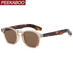 Peekaboo square sunglasses retro women brown leopard male sun glasses uv400 cheap accessories summer 2023 unisex