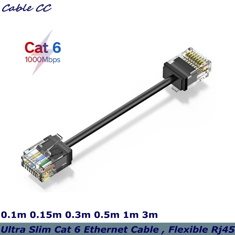 

Ультратонкий Ethernet-кабель Cat 6 1,6 фута, гибкий шнур LAN Rj45 Cat 6a, сетевой кабель Cat6 10 Гбит/с, 550 МГц