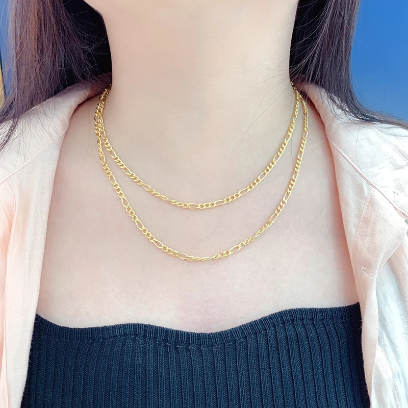 LUOWEND-Collier en Or Jaune 18K pour Femme, Design Élégant, Style INS, Bijoux de ixet de Mariage, 100%