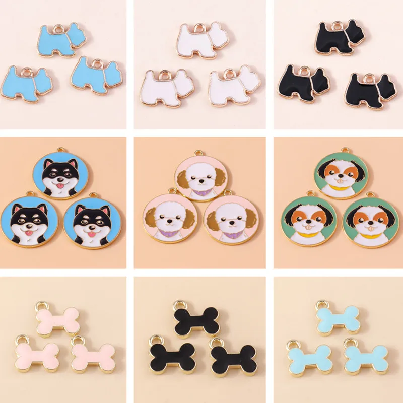 20pcs Cartoon Animal Charms Enamel Dog Footprint Charms Pendants for Jewelry Making Drop Earrings Necklaces DIY Crafts Supplies