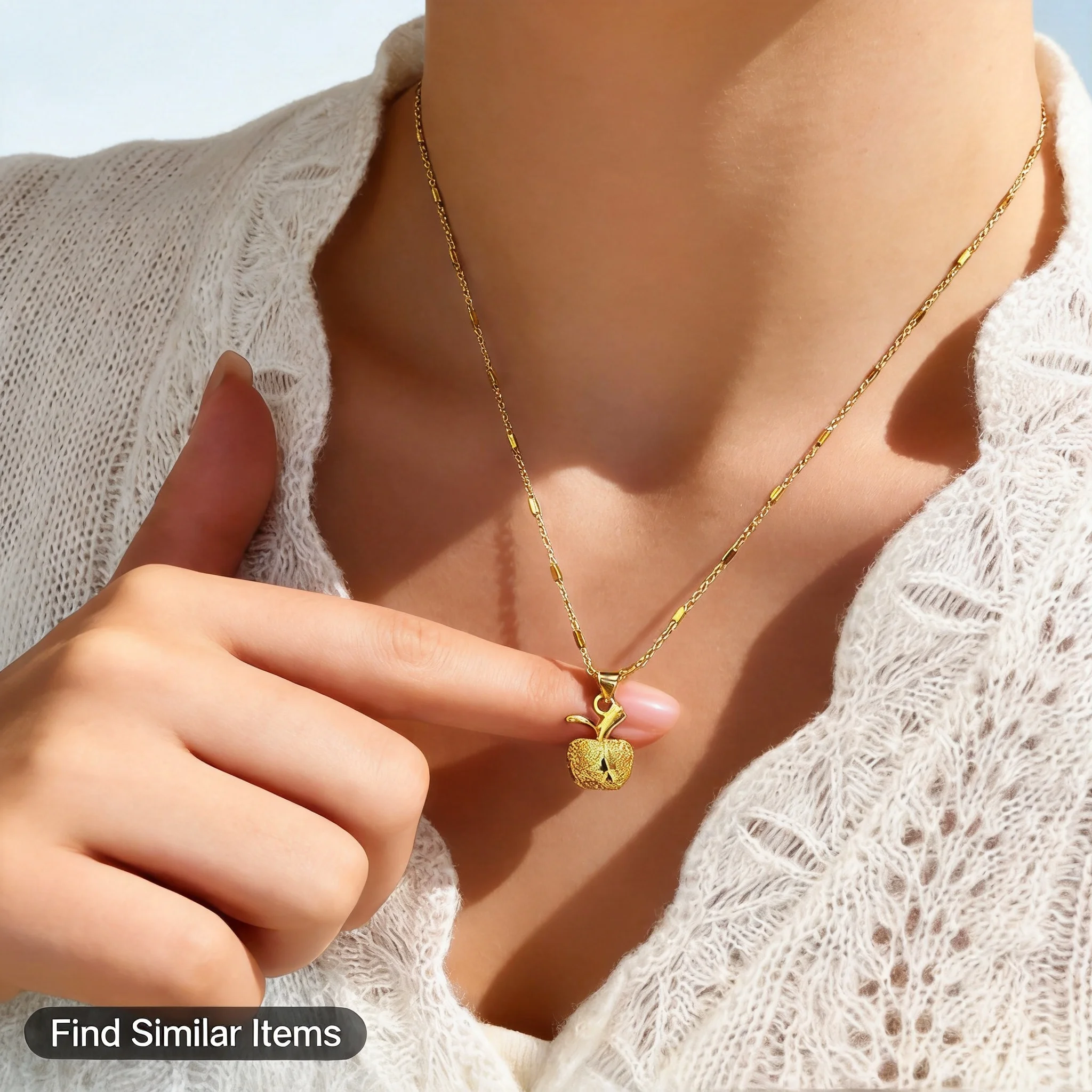 Traditional Chinese Style Ancient Craft Apple Pendant Necklace 2026 Christmas Eve Christmas Gift For Girlfriend Women Dainty Dai