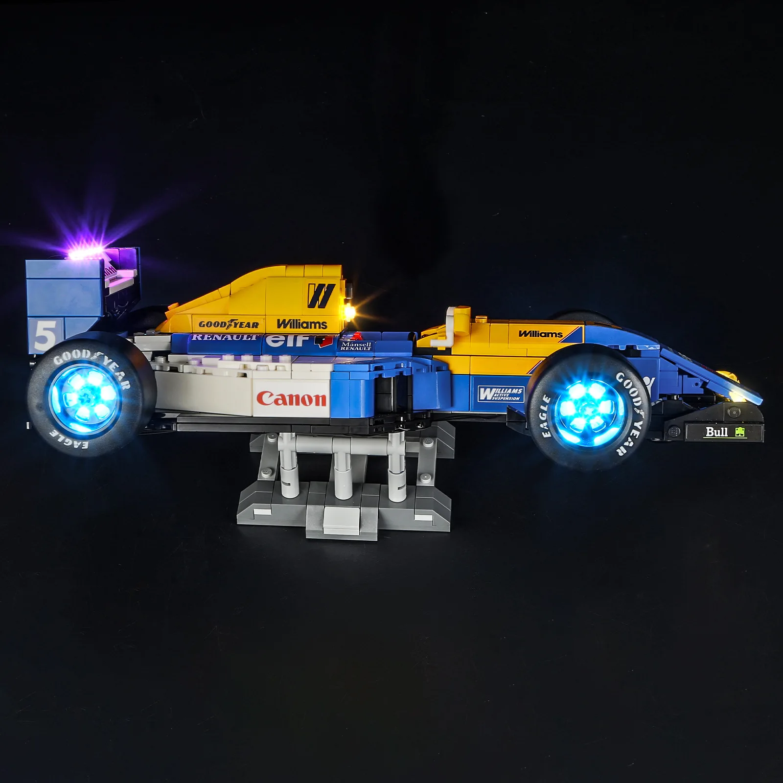 (LED 조명만 벽돌 없음) Williams Racing FW14B Nigel Mansell Car 10353 아이디어(빌딩 블록 키트 세트 모델은 포함되지 않음)