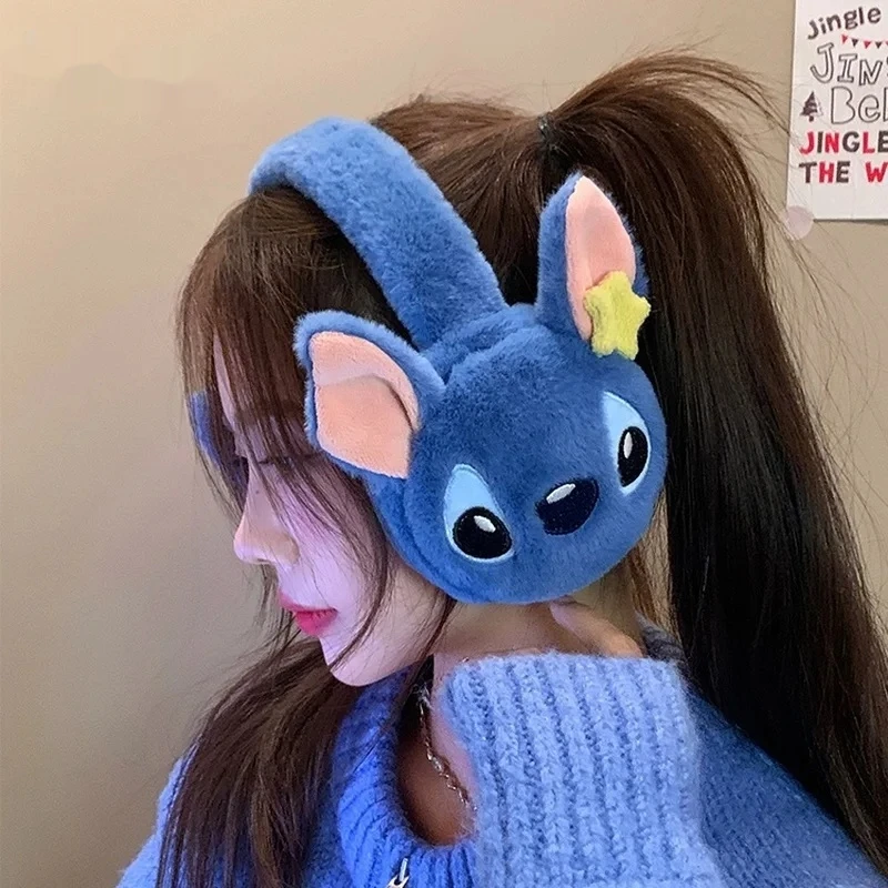 ของแท้Stitch Alex DidiหูMuffsถุงมือPlush Windproofอบอุ่นน่ารัก2024ใหม่หูกระเป๋าเด็กหูของขวัญ