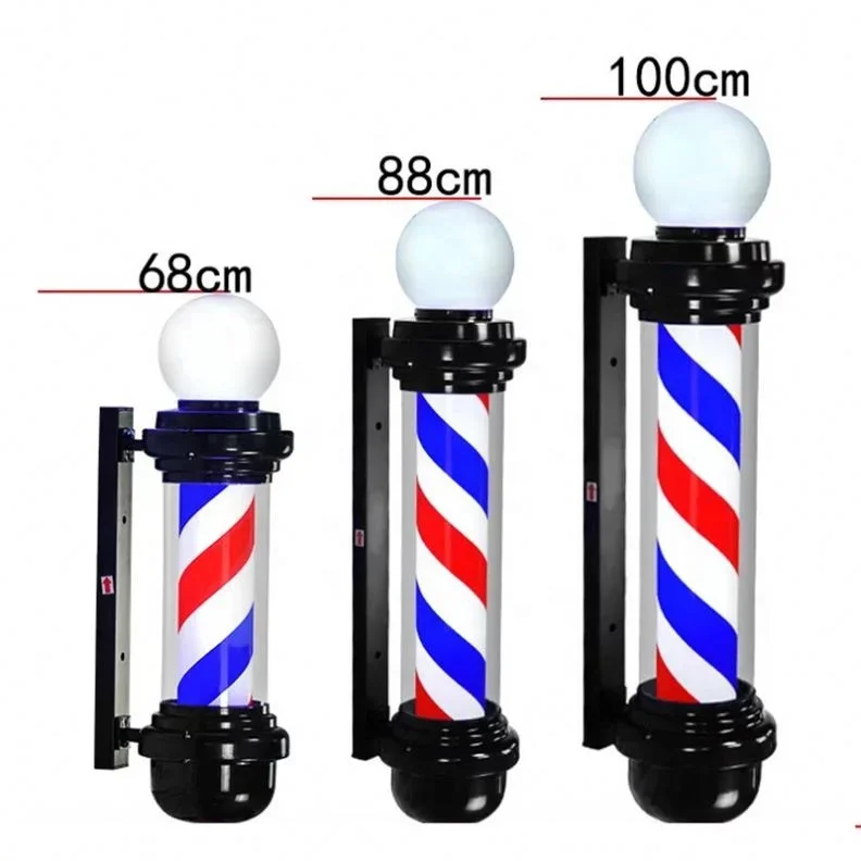 Professional hair salon turn light hairdressing sign light wall-mounted rotating led fashion turn signal haircut rod set