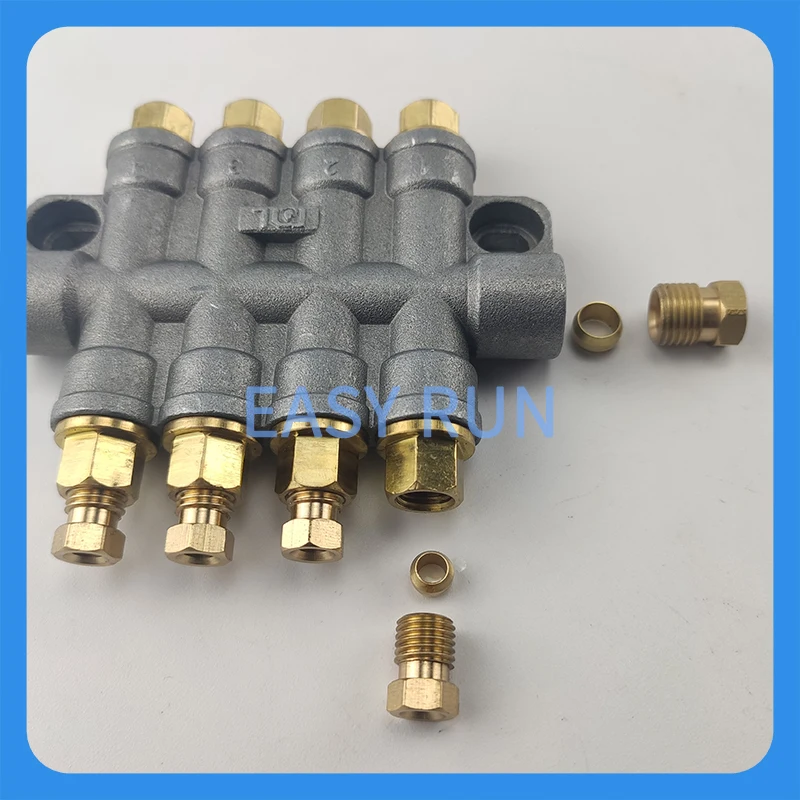 Oil Pump Lubrication Pressure Relief Type Distributor Metering Quantitative Oil Pump Distributor Volumetric Oil Row 4 Bits