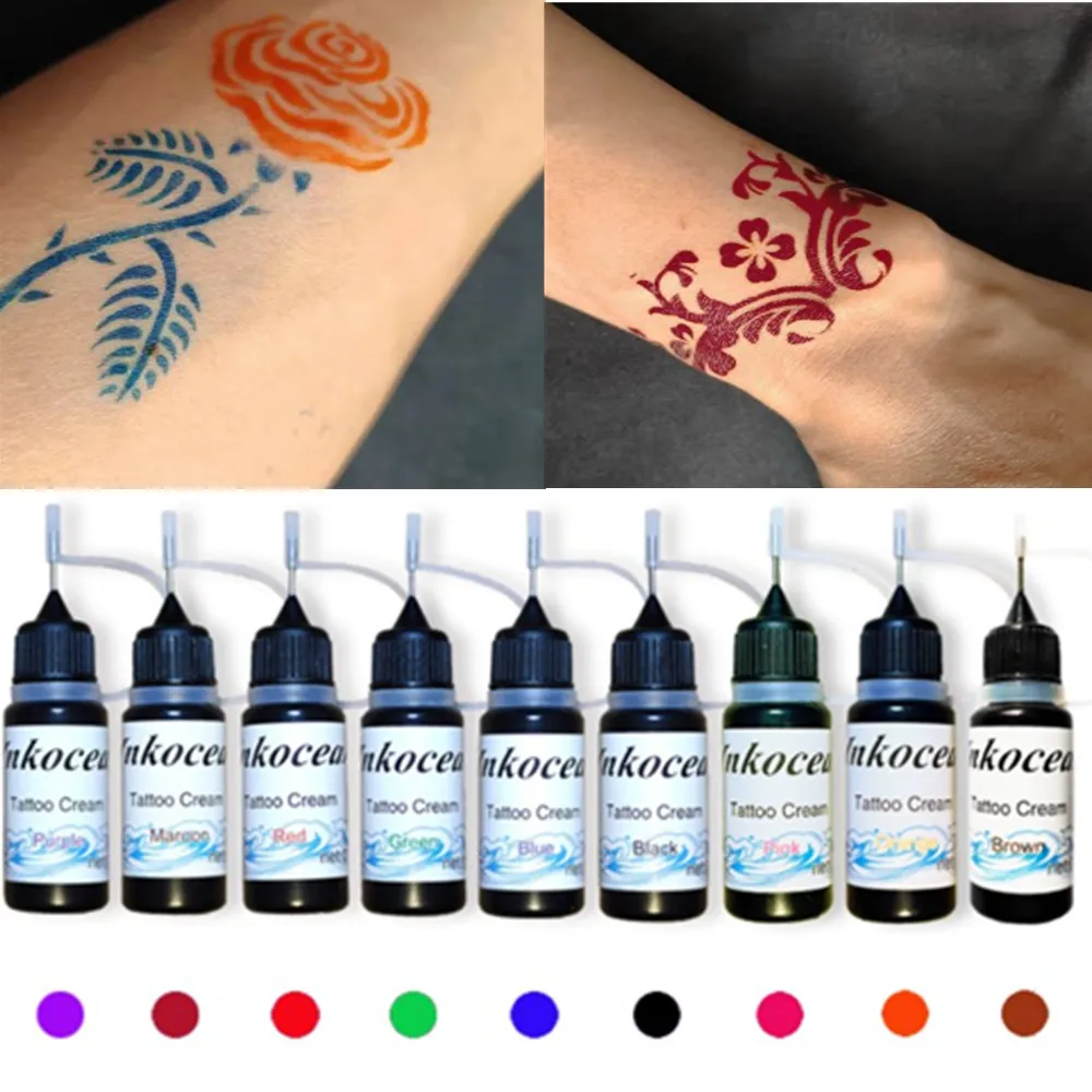 

10ml Henna Temporary Tattoo Liquid DIY Tattoo Juice Ink Semi-permanent Waterproof For Body Art Paint Long-lasting Safe Tattoo