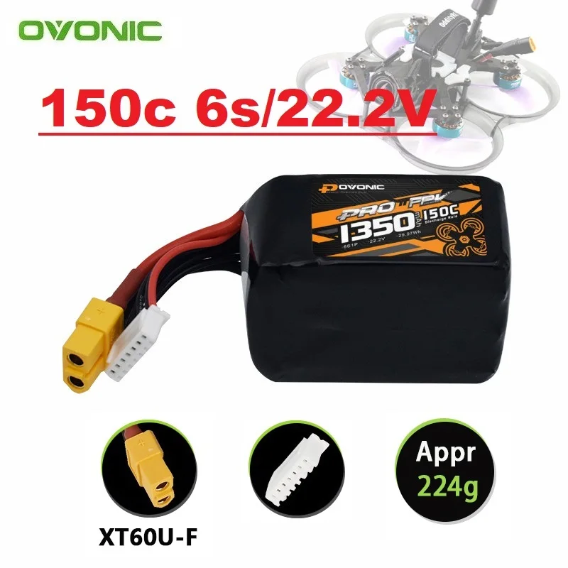 1350mAh 150C 22.2V LIPO Battery For RC Helicopter Quadcopter FPV Racing Drone Parts With XT60 Plug 6S Drones BATTERY