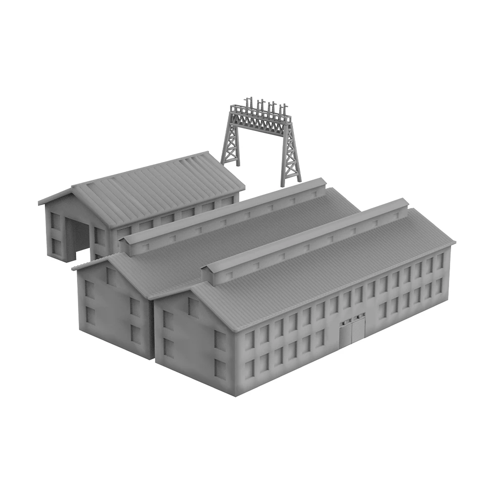 Yao's Studio LYT128 1/87 Model budynku fabrycznego warsztatu budowlanego