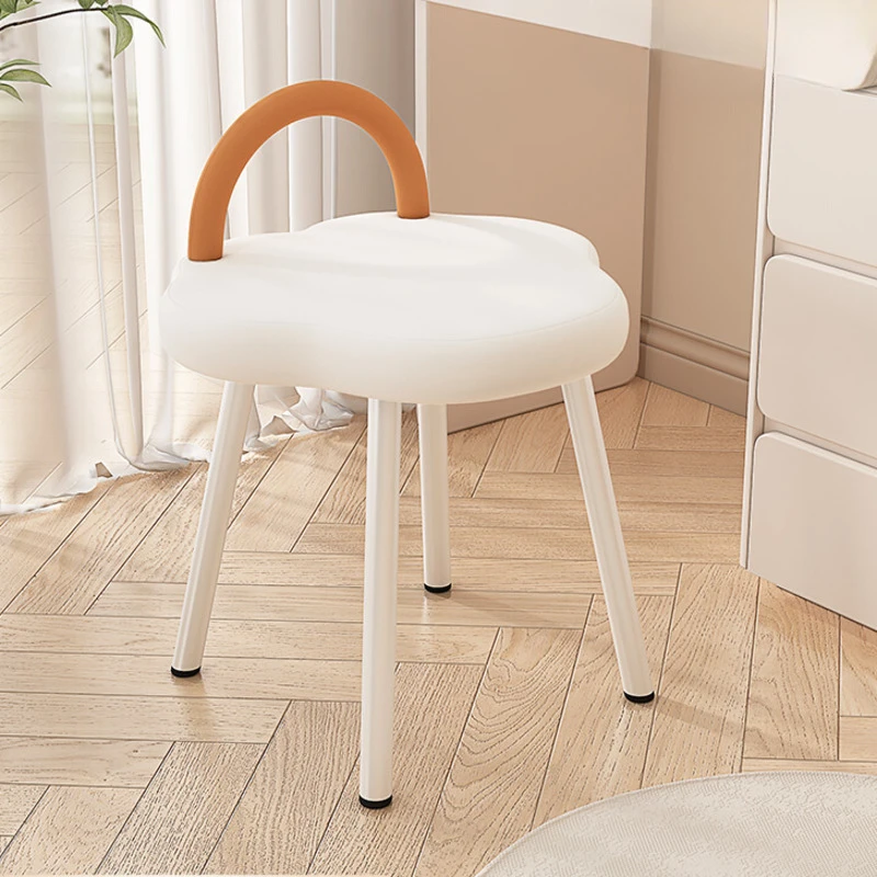 

Ins Style Living Room Furniture Modern Bedroom Makeup Stool Creative Backrest Dressing Chair High Elastic Sponge Manicure Seat