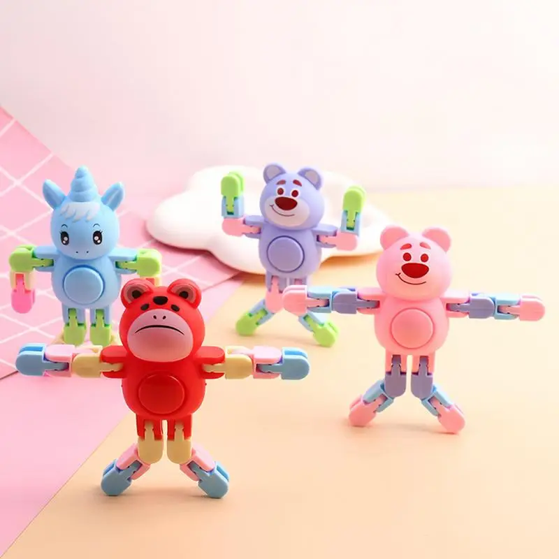 

Finger Hand Spinner Cartoon Animal Chain Fidget Toys Fingertip Spinners Creative Fingertip Toys Transformable Stress Relief