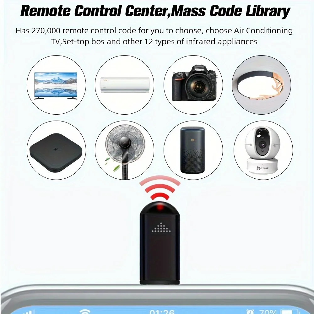 Universal Mini IR Remote Controller Adapter Controller For Smartphone TV Air Conditioner Fan Camera For iPhone 15 Type-C