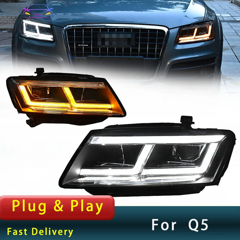 

Styling Headlights For Audi Q5 2009-2018 Q5L Upgrade New Design LED Lens DRL Blue Start Turn Signal Head Lamp Accembly