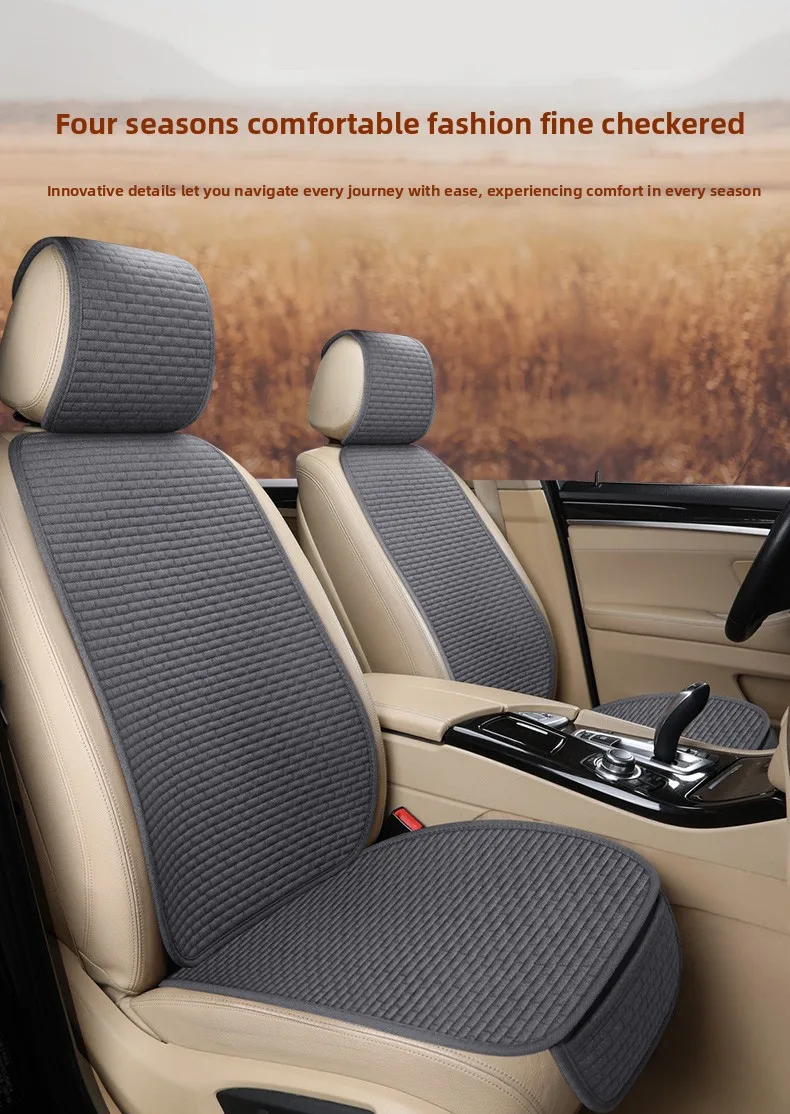 

Universal Linen Car Seat Cover Four Season Auto Top Flax Comfortable Breathable Anti-Slip Stable Covers for Car Seat Protection